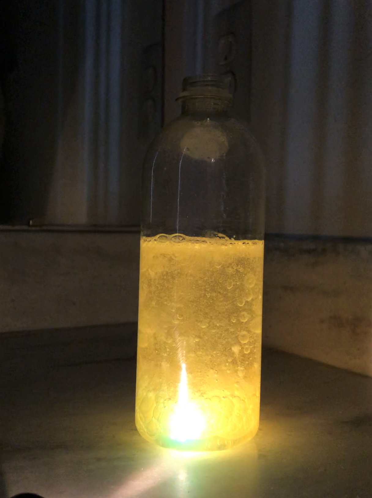 Make your own glow in the dark bubble lamp.