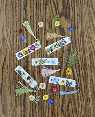 Pressed flower bookmarks